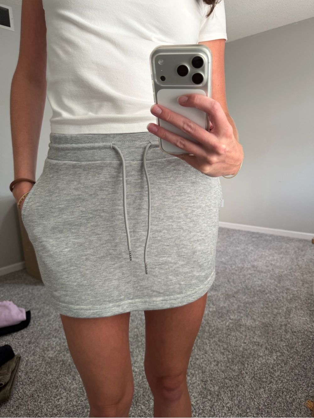 Everyday Grey Drawstring Sweat Skirt